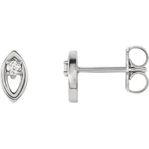 14K White .05 CTW Diamond Solitaire Earrings