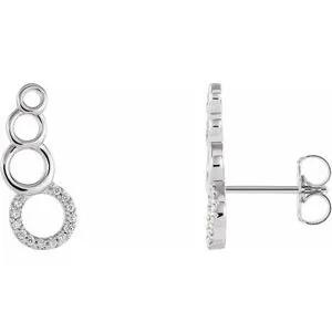 14K White .06 CTW Diamond Geometric Ear Climbers