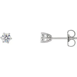 14K White 3 mm I2 1/5 CTW Diamond 6-Prong Wire Basket Earrings