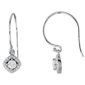 14K White 3/8 CTW Diamond Earrings