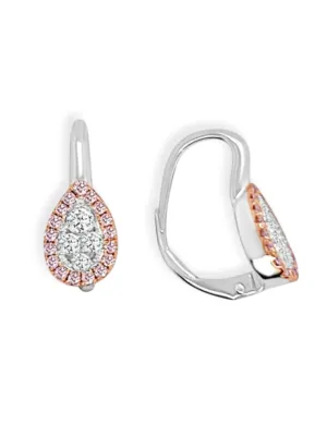 14K White & Rose Natural Diamond Earrings