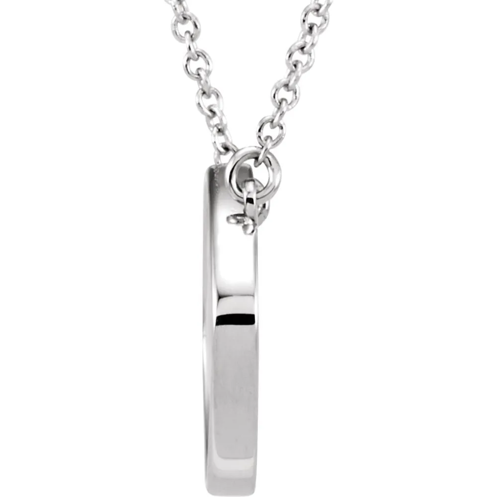 14k White Gold Cushion 18" Necklace