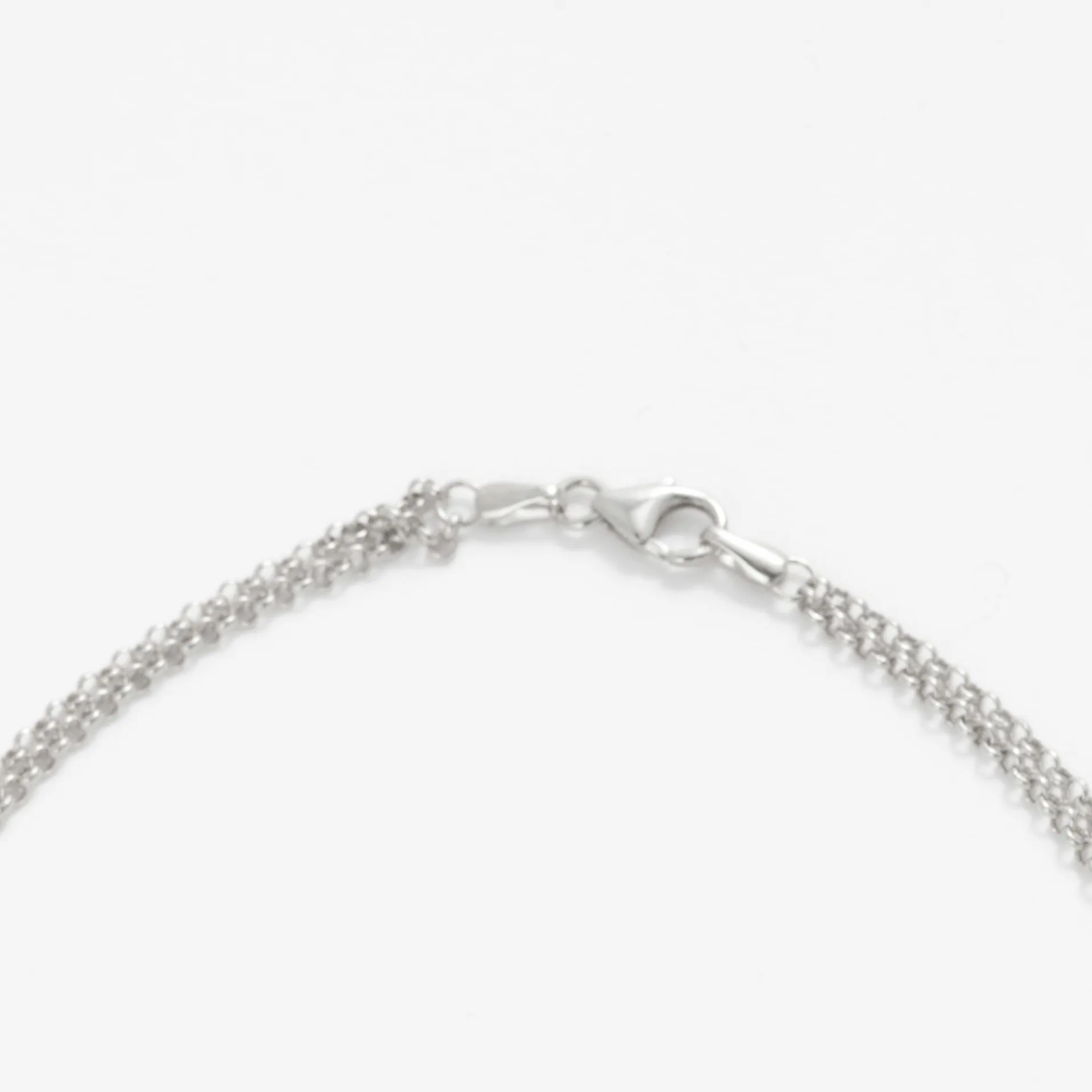 14K White Gold Open Heart Anklet