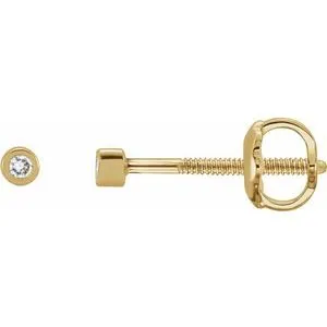 14K Yellow .03 CTW Natural Diamond Micro Bezel-Set Earrings