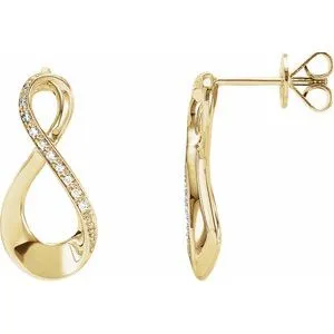 14K Yellow .08 CTW Diamond Infinity-Inspired Earrings