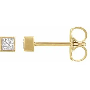 14K Yellow 1/2 CTW Natural Diamond Bezel-Set Earrings