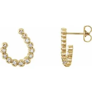 14K Yellow 1/4 CTW Diamond Freeform Earrings