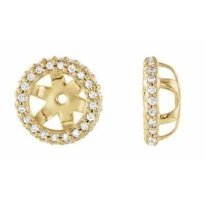 14K Yellow 1/5 CTW Diamond Earrings Jackets with 5.5 mm ID