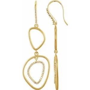 14K Yellow 3/8 CTW Diamond Open Silhouette Earrings