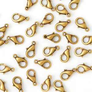 14mm lobster clasp alloy lobster clasps metal clasps necklace bracelet making supplies ,antique bronze 100pcs