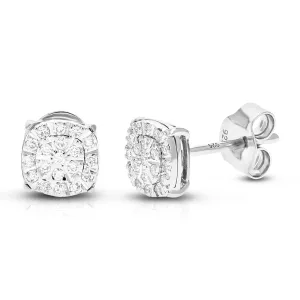 1/5 cttw Composite Diamond Stud Earrings in Sterling Silver