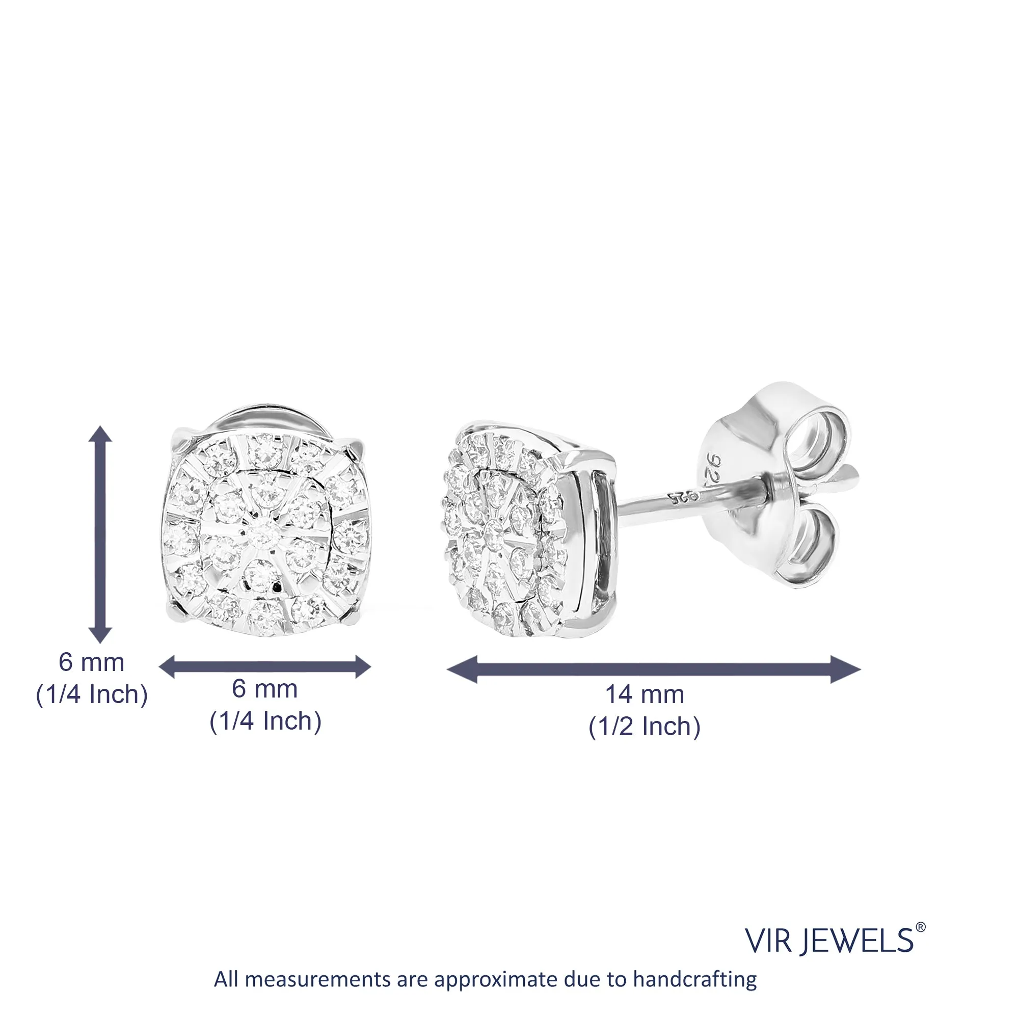 1/5 cttw Composite Diamond Stud Earrings in Sterling Silver