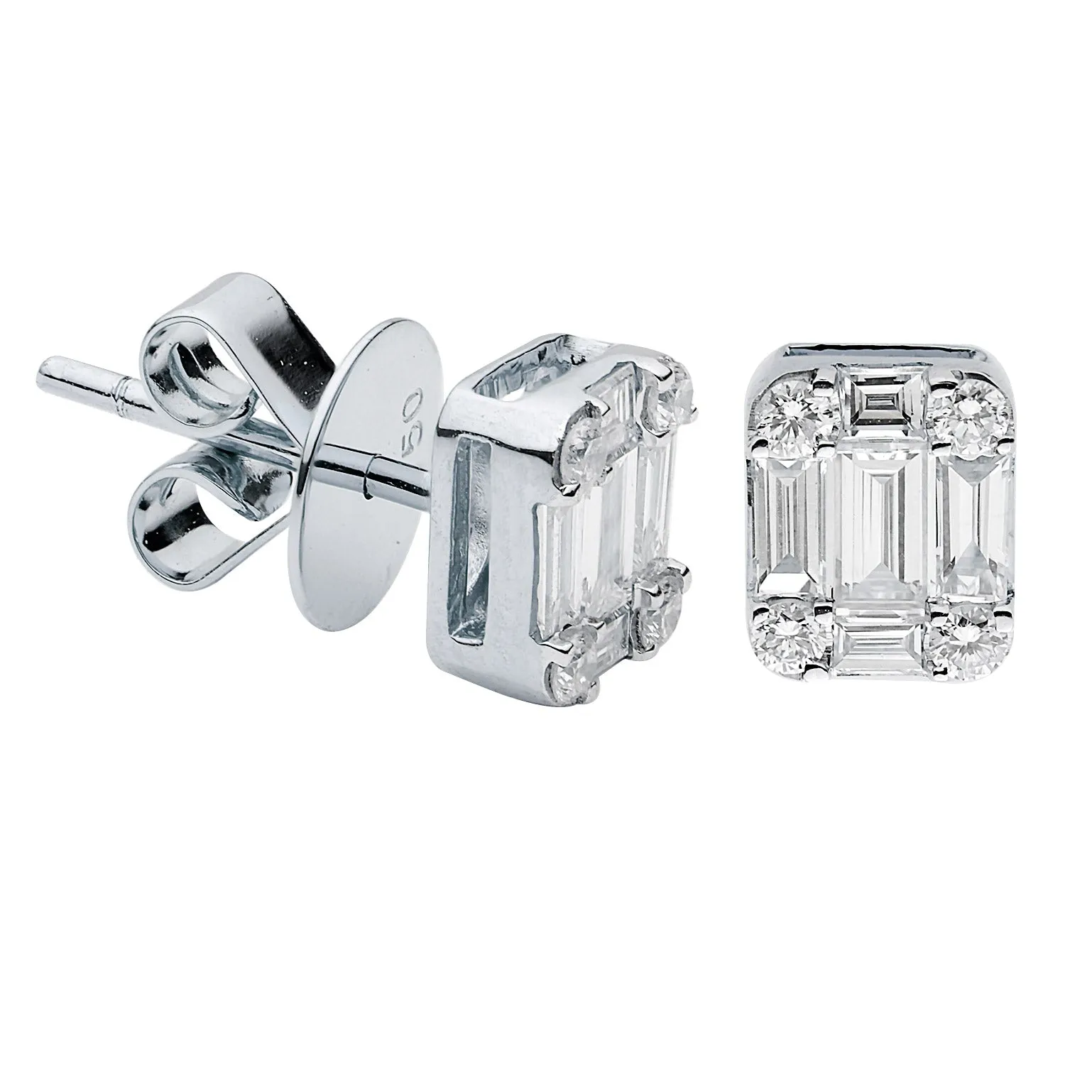 18k Diamond Cluster Earrings