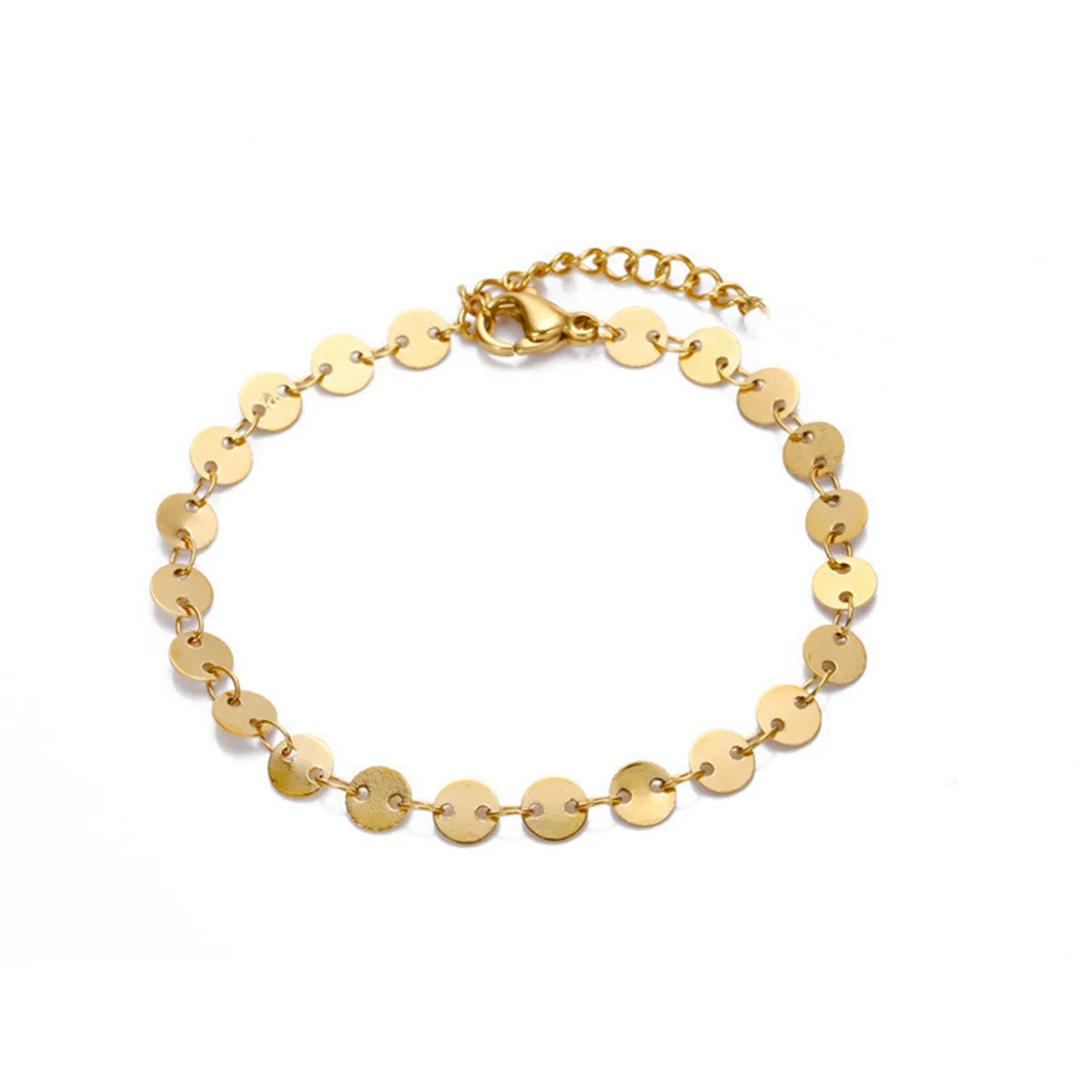 18K Gold-Plated Disc Mariner Chain Anklet