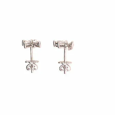 18K Marquise Diamond Earrings White Gold
