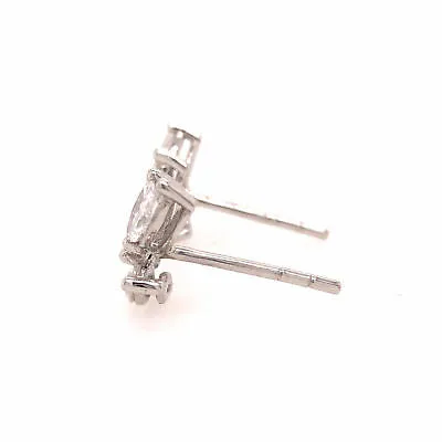 18K Marquise Diamond Earrings White Gold