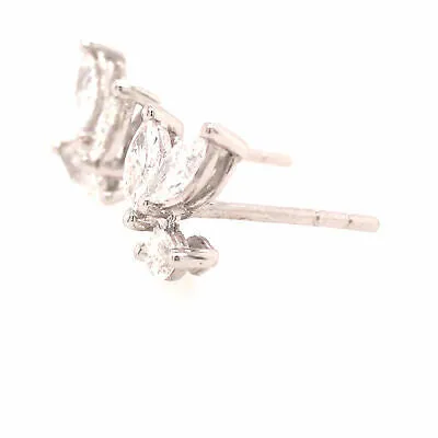 18K Marquise Diamond Earrings White Gold