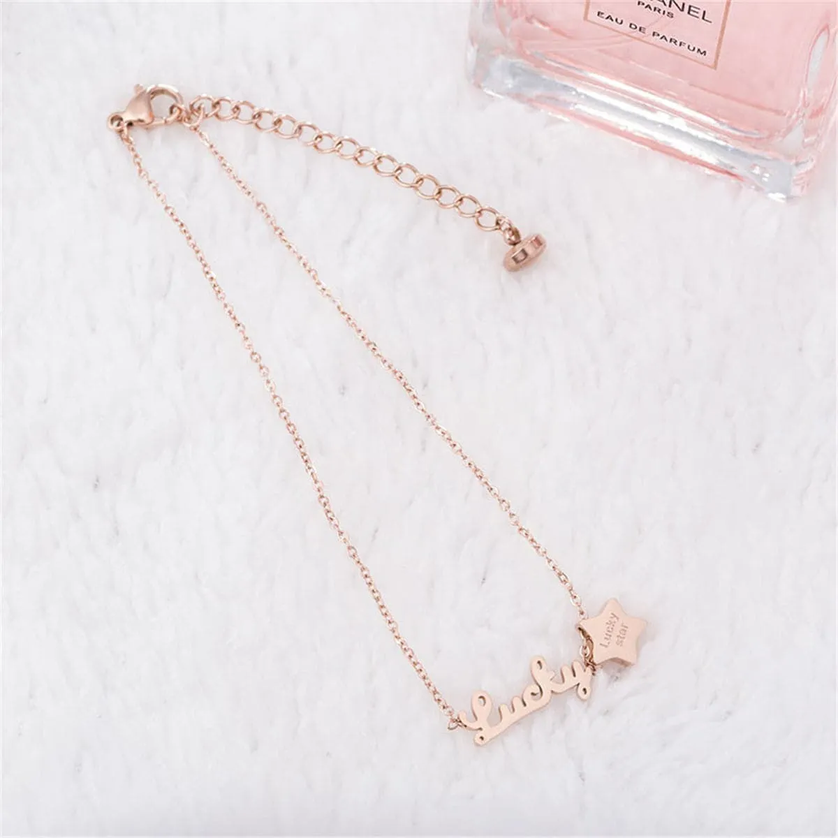 18K Rose Gold-Plated 'Lucky' Anklet