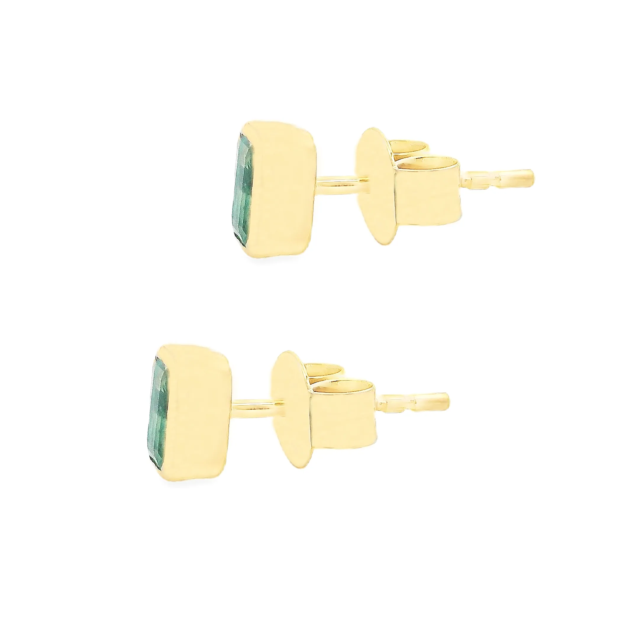 18k Yellow Gold Emerald Earrings