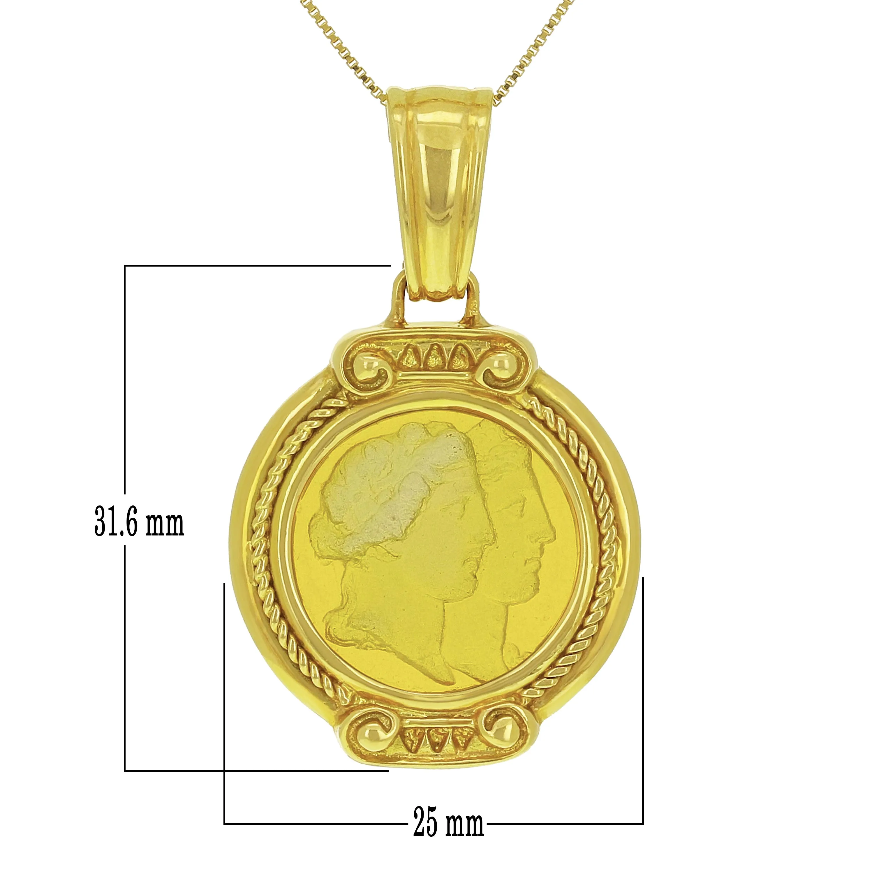 18k Yellow Gold Tagliamonte Venetian Glass Intaglio Detailed Cameo Necklace Set