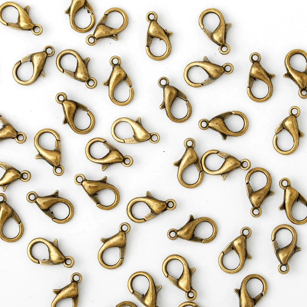 18mm Alloy Lobster Clasps Fastener Hooks Jewellery-making,antique bronze 50pcs