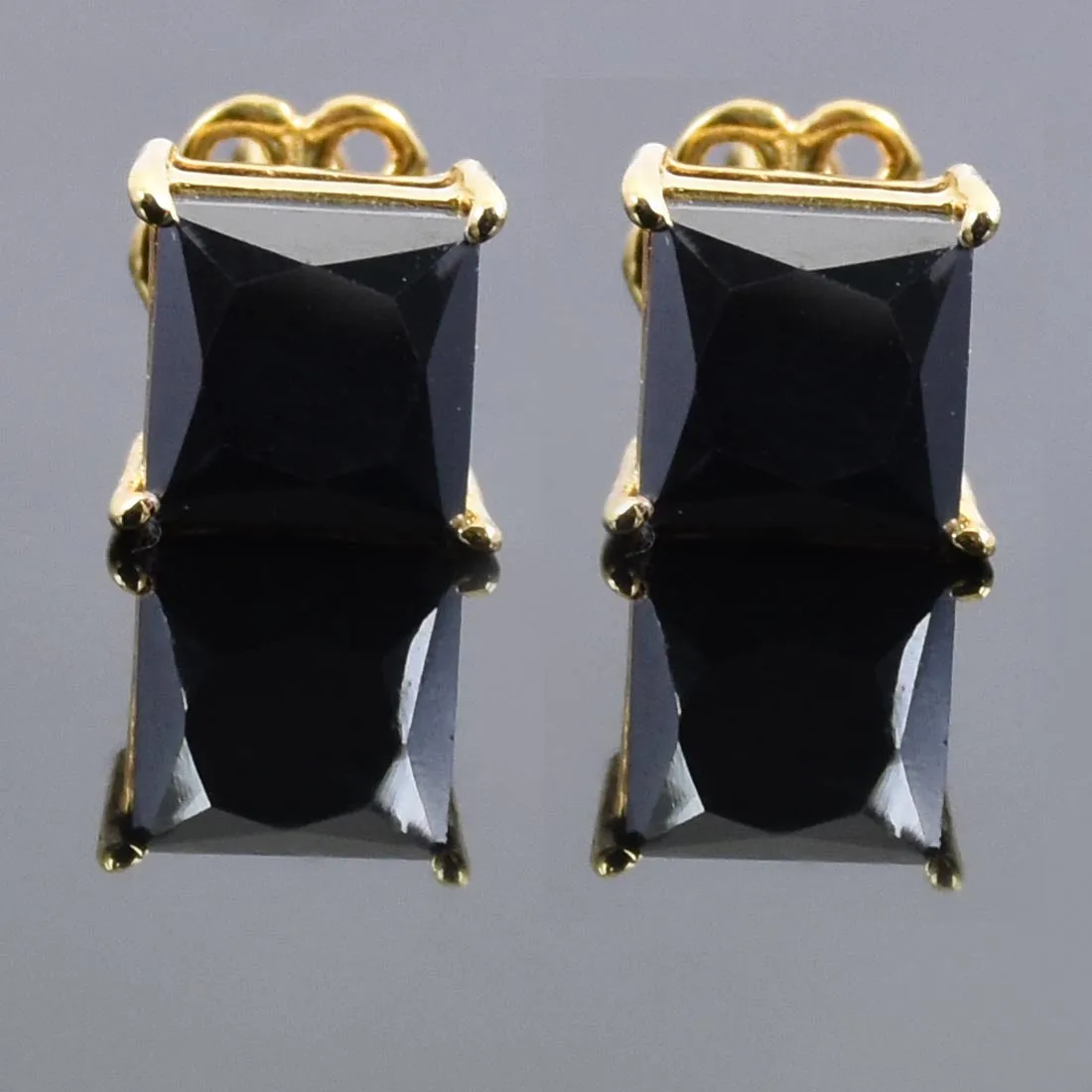 2 Ct Black Diamond Solitaire Studs in 925 Silver, 100% Certified- Great Sparkle & Luster