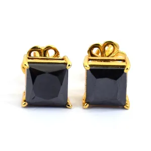 2 Ct Black Diamond Solitaire Studs in 925 Silver, 100% Certified- Great Sparkle & Luster