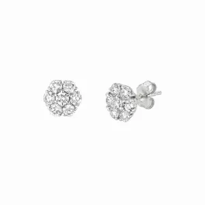 20 POINTER DIAMOND EARRINGS 14K GOLD (3 CTW)