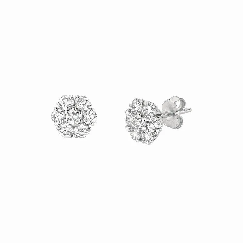 20 POINTER DIAMOND EARRINGS 14K GOLD (3 CTW)