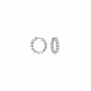 20 POINTER HOOP EARRINGS/PATENTED SNAP LOCK 14K GOLD (4 CTW)