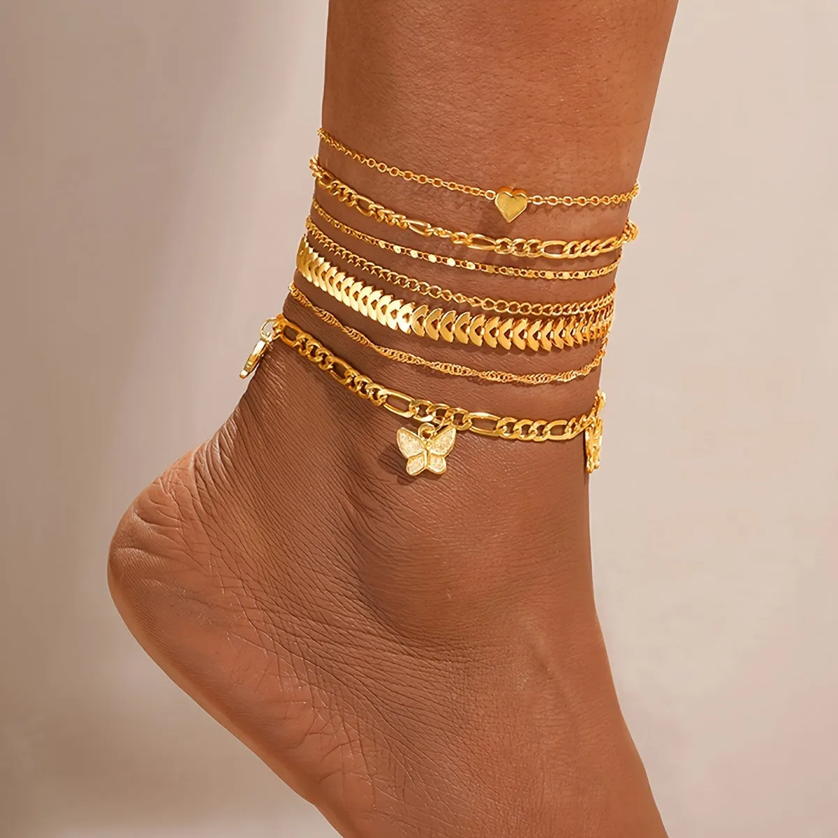 22-Piece Pearl & Charm Anklet Set – Elegant & Versatile for Any Occasion