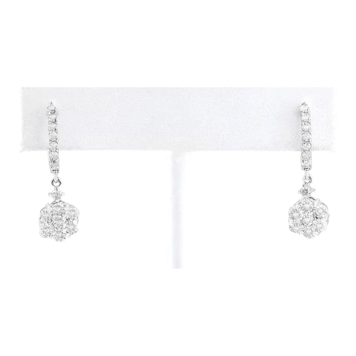 2.24 Carat Natural Diamond 14K White Gold Earrings