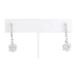 2.24 Carat Natural Diamond 14K White Gold Earrings