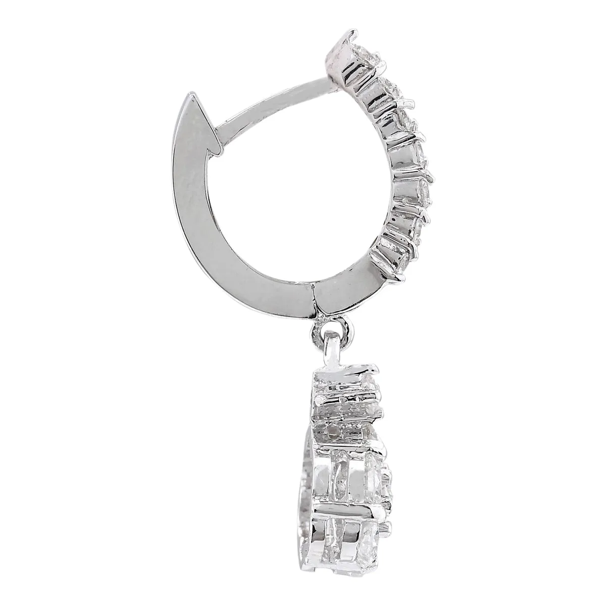 2.24 Carat Natural Diamond 14K White Gold Earrings