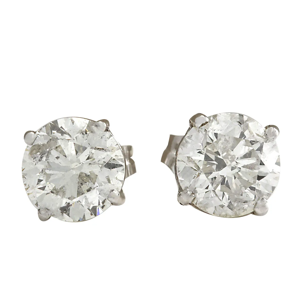 2.40 Carat Natural Diamond 14K White Gold Earrings