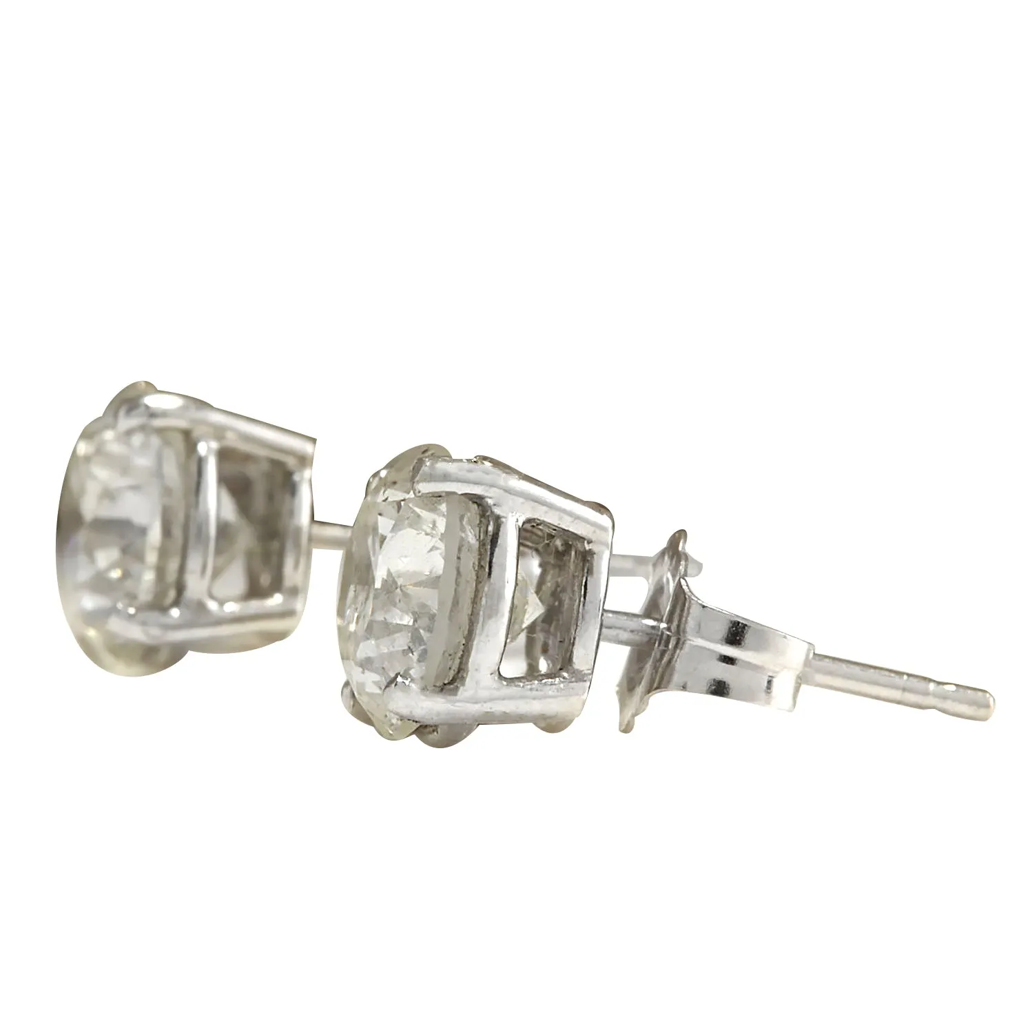 2.40 Carat Natural Diamond 14K White Gold Earrings