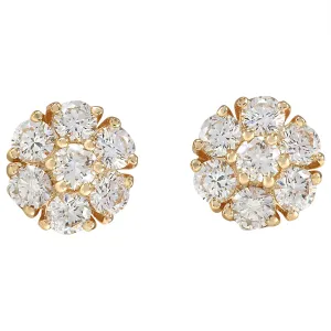 2.45 Carat Natural Diamond 14K Yellow Gold Earrings