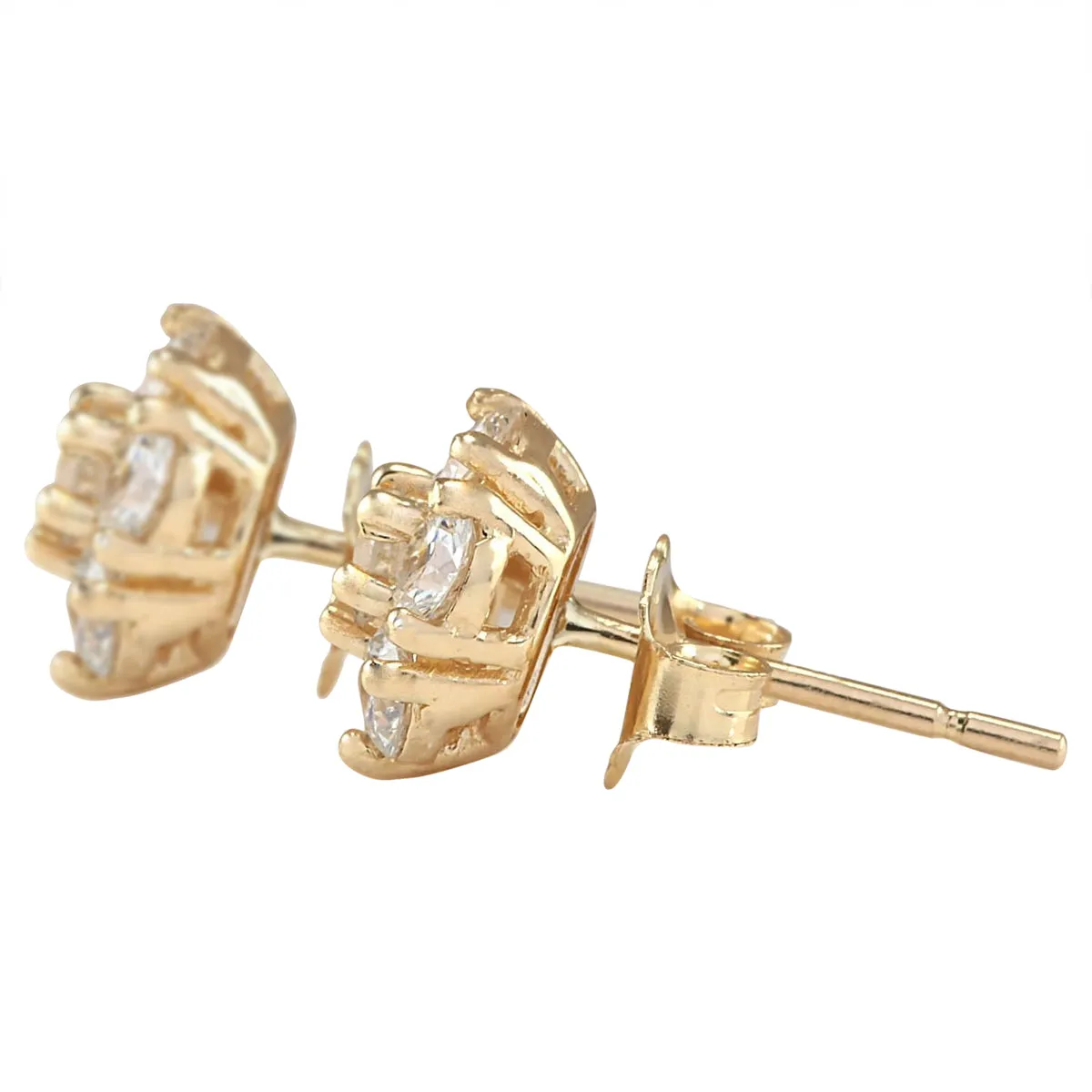 2.45 Carat Natural Diamond 14K Yellow Gold Earrings