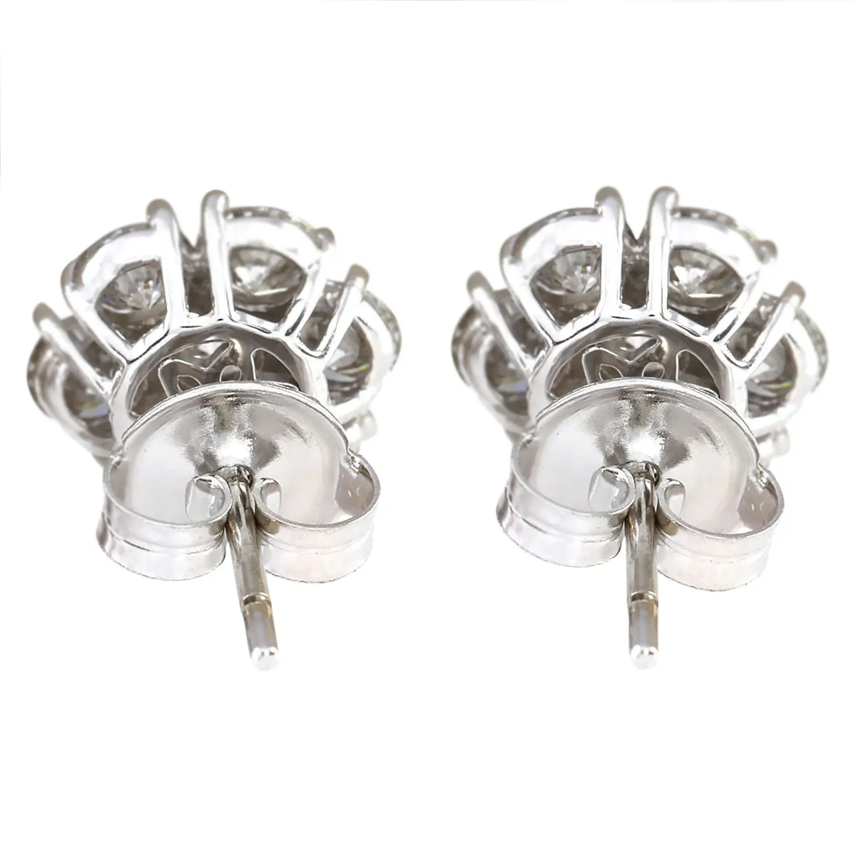 2.50 Carat Natural Diamond 14K White Gold Earrings