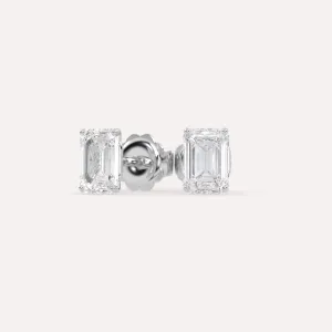 3 carat Emerald Diamond Stud Earrings LAB
