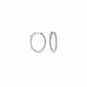 5 POINTER OVAL HOOP EARRINGS 14K GOLD (2.16 CTW)