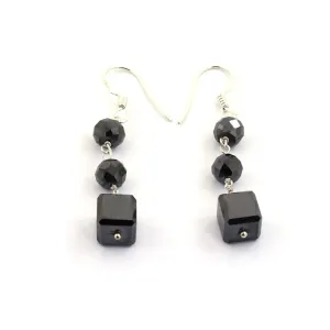 6 mm, 18 Ct Certified Black Diamonds Dangler Earrings in 925 Silver, Amazing Collection with Great Style
