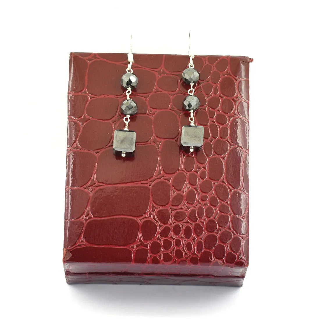 6 mm, 18 Ct Certified Black Diamonds Dangler Earrings in 925 Silver, Amazing Collection with Great Style