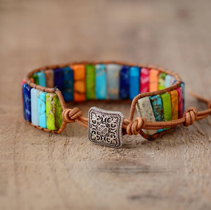 7 Chakras Jasper Energy Bracelet