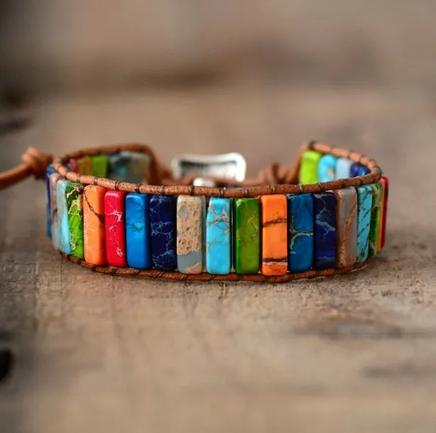 7 Chakras Jasper Energy Bracelet