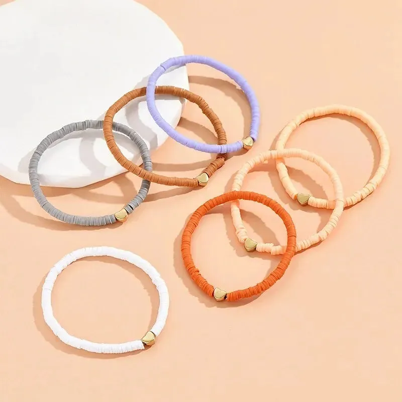 7 Women's Feet Chains Simple and Colorful Random Soft Ceramic Love Feet Chains Beach Party Layered Bohemian