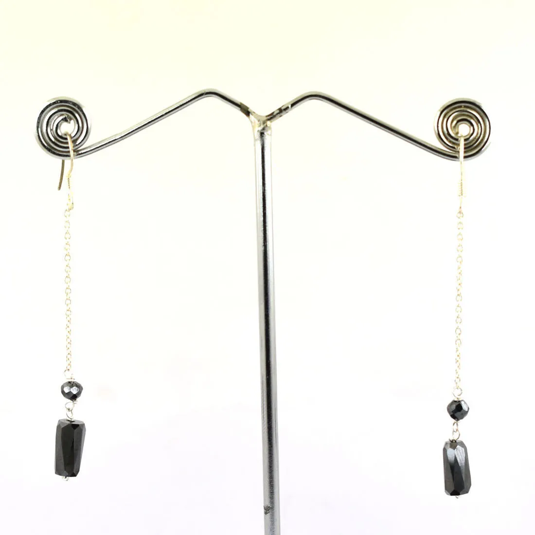 8 Ct, AAA Certified Black Diamond Dangler Earring in 925 Silver, Great Shine & Excellent Quality