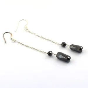 8 Ct, AAA Certified Black Diamond Dangler Earring in 925 Silver, Great Shine & Excellent Quality