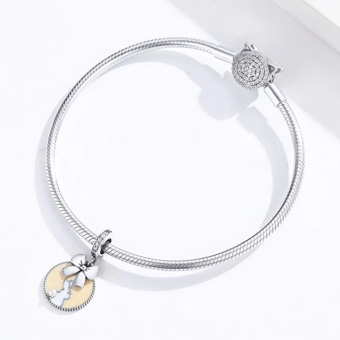 925 Sterling Silver Bunny Pendant For Bracelet Or Necklace