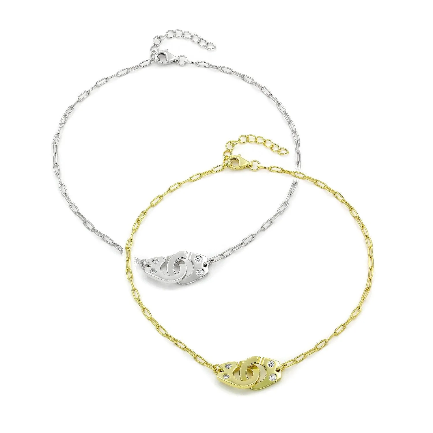 925 Sterling Silver Handcuff Studded Minimalist Ankle Bracelet